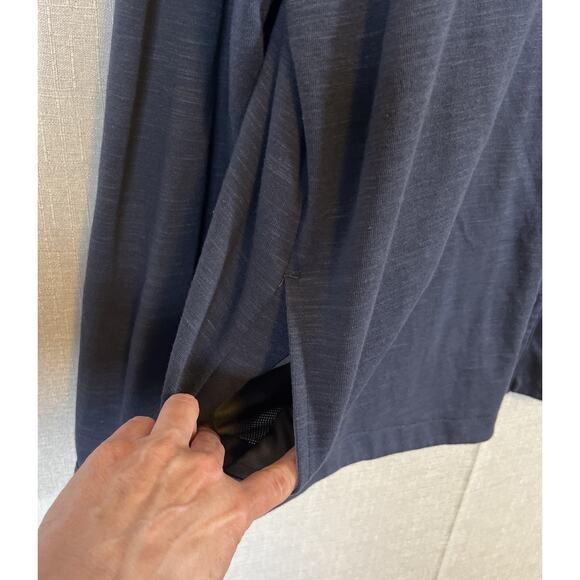 LL Bean Explorer XXXL Navy Blue Snap Front Slightly Fitted Heavy Sweatshirt EUC - Picture 9 of 13